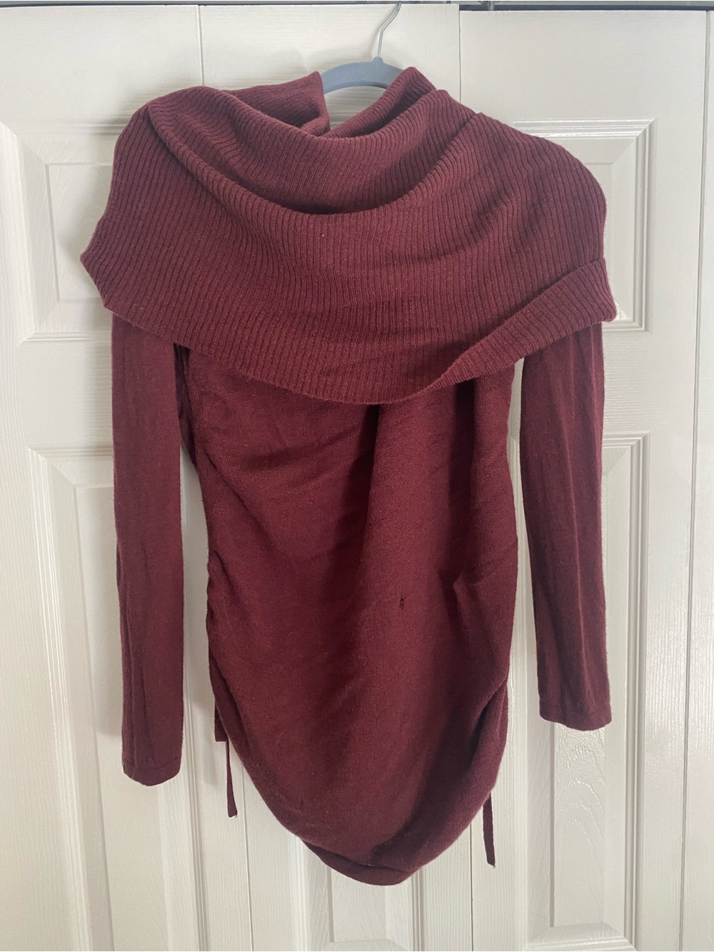 Athleta Off-Shoulder Cowl Neck Sweater - Burgundy